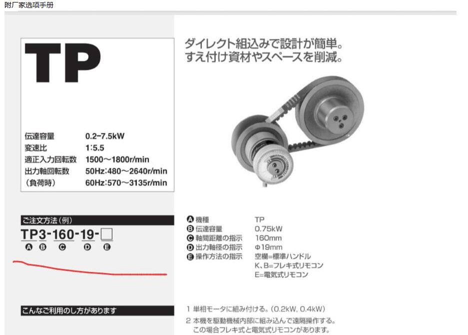 日本SAKAI酒井变速器型号TP3-225-19